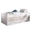 Cama compacta com gavetas Soria terminou branco/alistonado, 67.5cm(alto) 194.5cm95cm (longo)