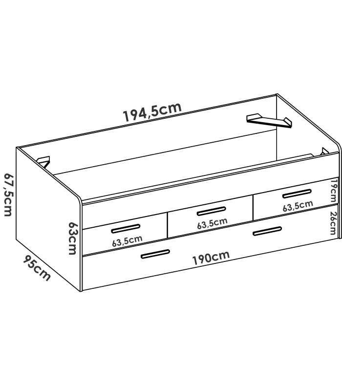 Ocean compact bed and multi-colored bookshelf.