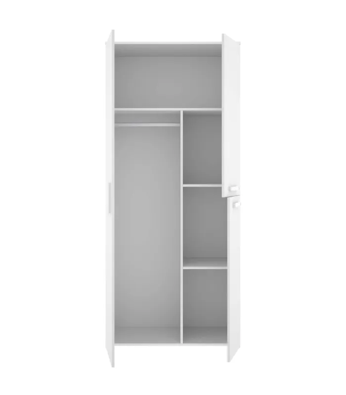 Armario 3 puertas blancas, 205x90x52 cm