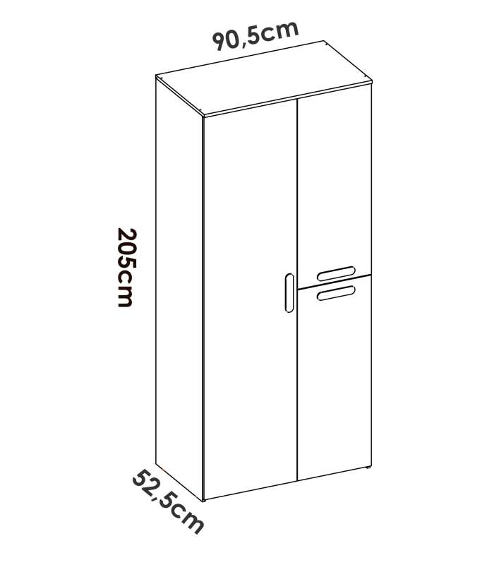 copy of Armoire 3 portes battantes finition blanche 202