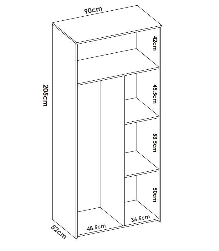 DKIT Armarios puertas abatibles Armario ropero 3 puertas