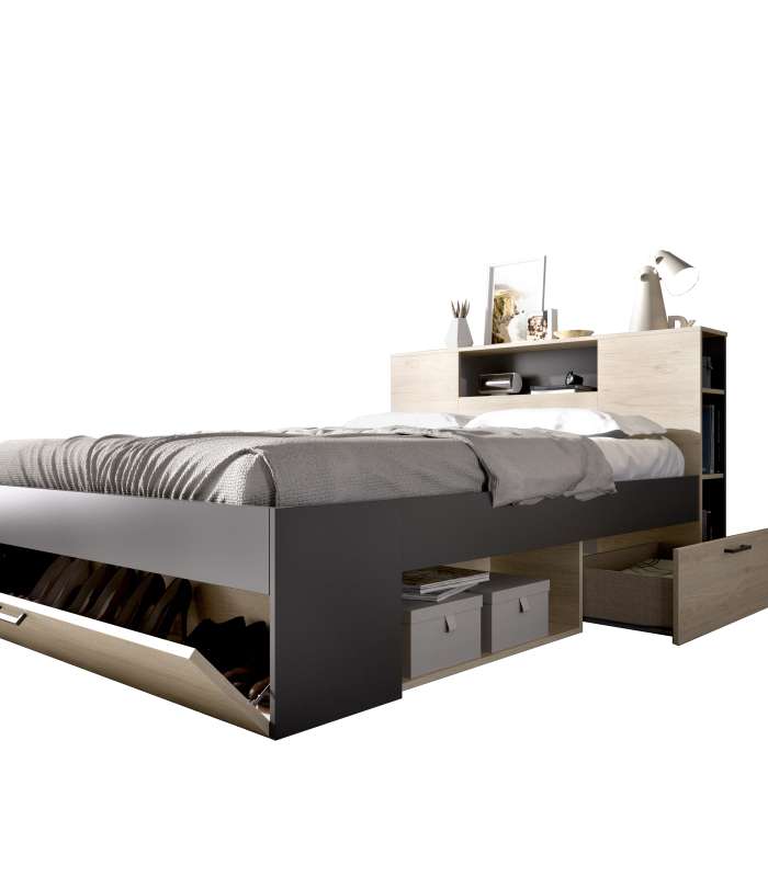 copy of Cama canape Rus en roble natural para colchones de