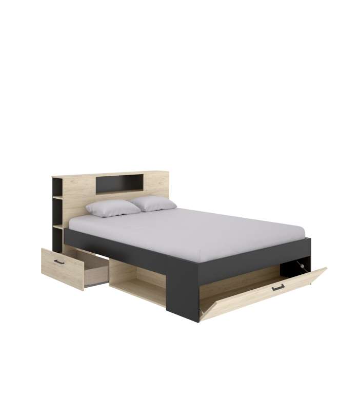 copy of Cama canape Rus en roble natural para colchones de