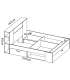 copy of Alice canape bed for 150x190 mattresses with 4 drawers