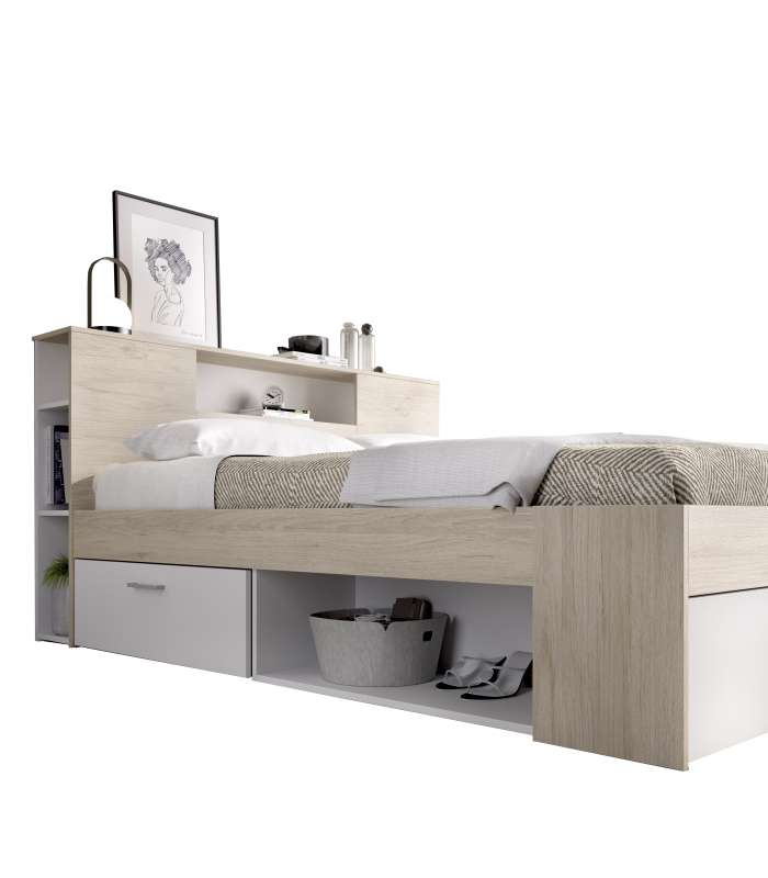 copy of Cama canape Rus en roble natural para colchones de