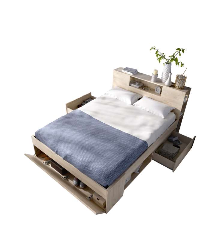 copy of Cama canape Rus en roble natural para colchones de