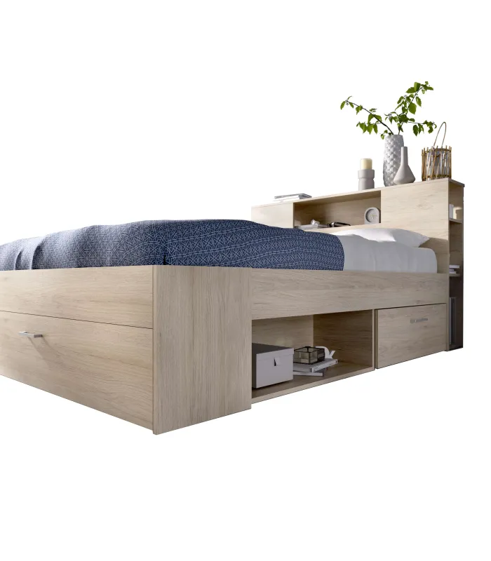 Cama compacta matrimonio Pozo Alcón natural