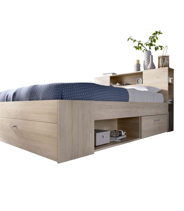 copy of Cama canape Rus en roble natural para colchones de