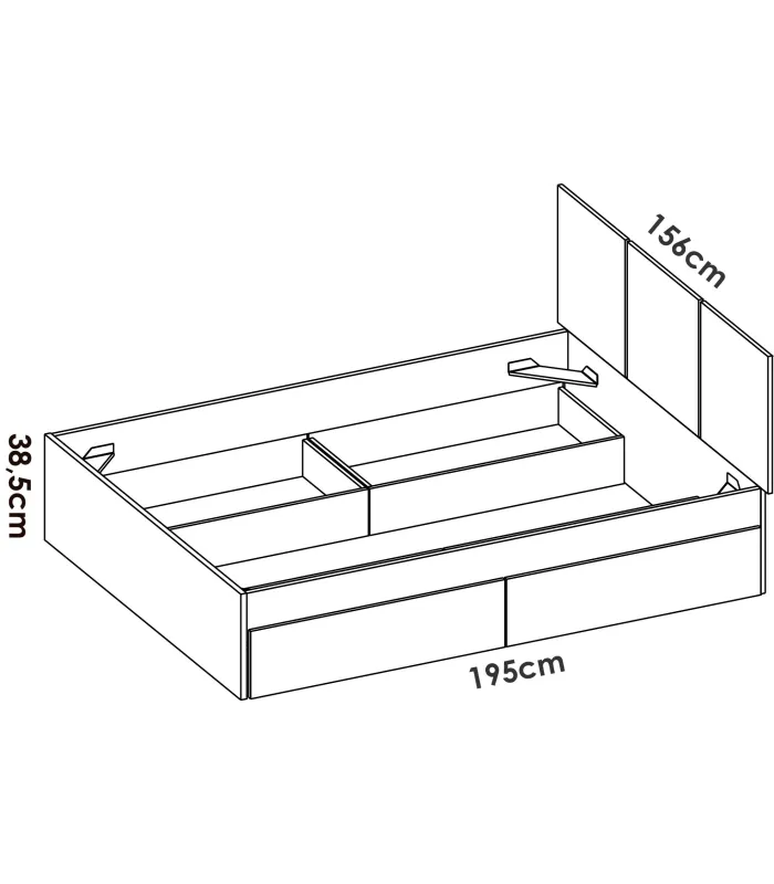 copy of Cama canape Rus en roble natural para colchones de