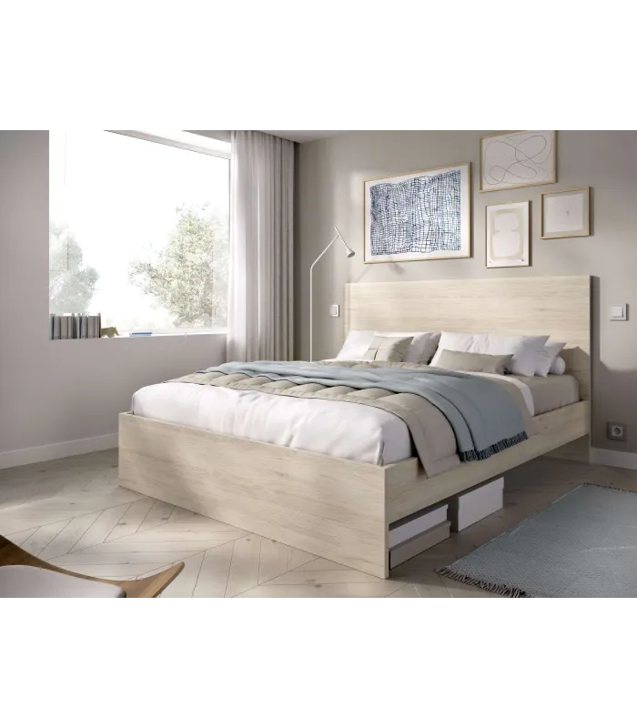Cama matrimonial Laura natural, 100x146x195.5cm