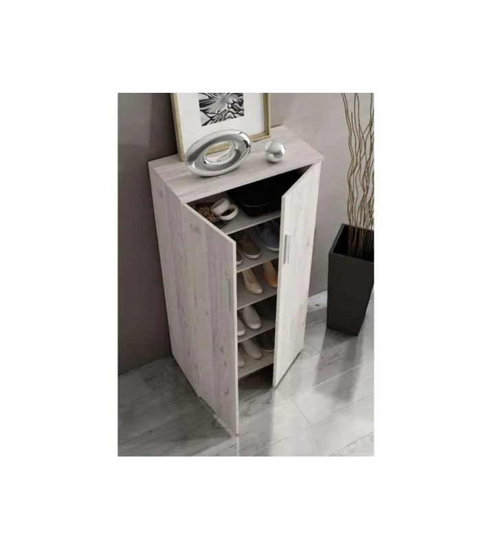 Armario zapatero 2 puertas color ártico con baldas