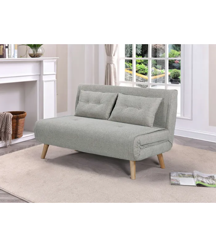 Sofá cama gris 130cm, elegante y práctico