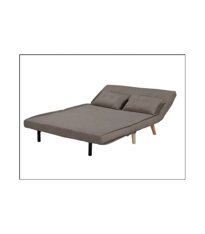 Sofá cama marrón jaspeado, versátil y cómodo