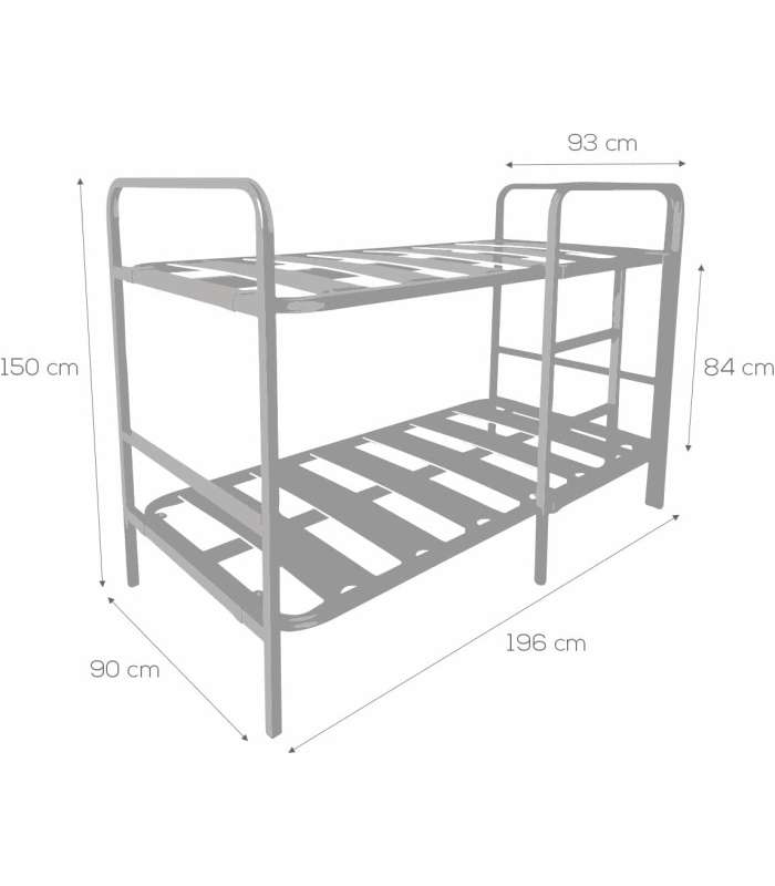 Litera de metal para dormitorio juvenil Stare. 