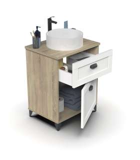 Mueble sin lavabo Toscana en acabado color cambrian/blanco, 80cm(alto) 61cm(ancho) 47cm(largo)