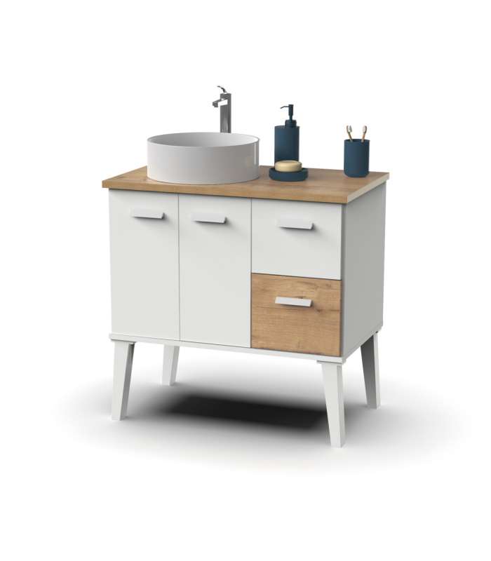 PTARCH Conjuntos baño Mueble de baño con lavabo Aqua acabado