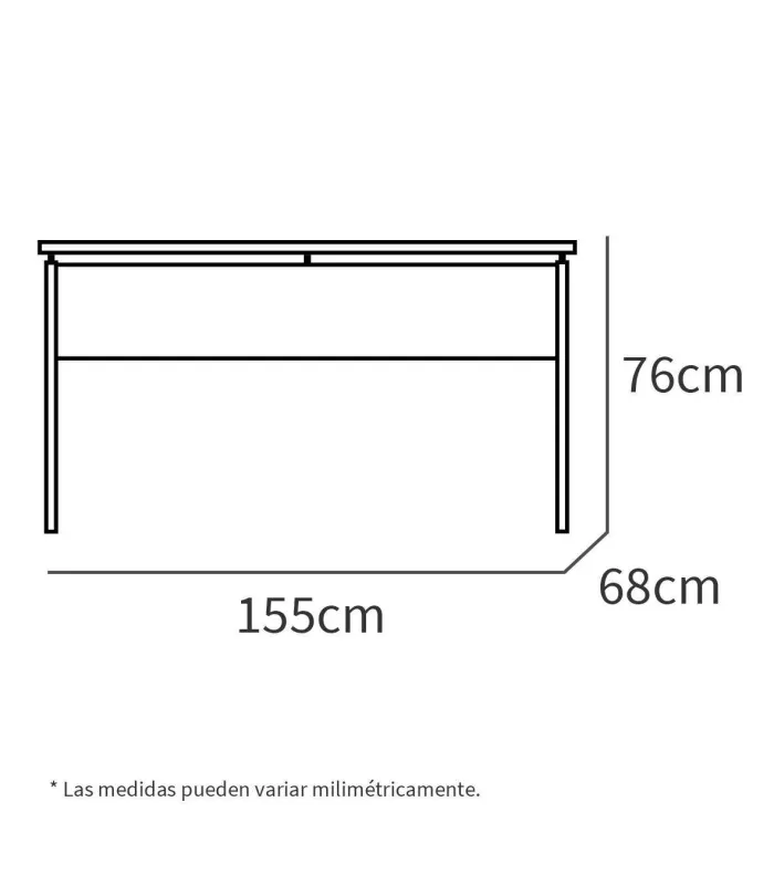 Mesa oficina Rivoli roble gold, 76x155x68 cm