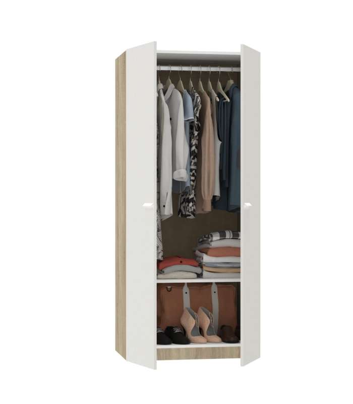 Armoire à chaussures polyvalente 2 portes à charnières deux