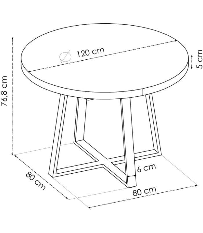 copy of Fixed lounge table Loft in wild oak white or black