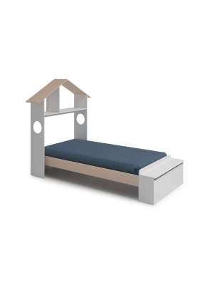 Cama tipo cabine ERIC, branco/cera, para crianças