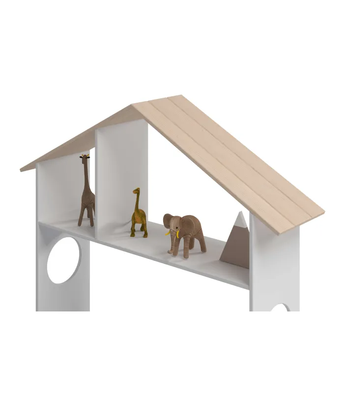 Cama juvenil tipo cabaña modelo ERIC en blanco