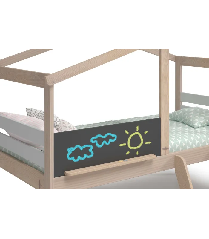 Cama juvenil tipo cabaña modelo IKER en blanco