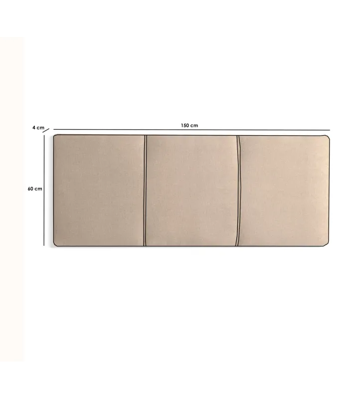 Cabecero tapizado beige 150x60 cm Maite