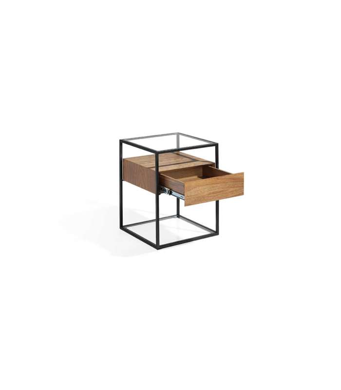 YORK walnut veneer side table 43 x 43 x 54 cm (H x W x H)