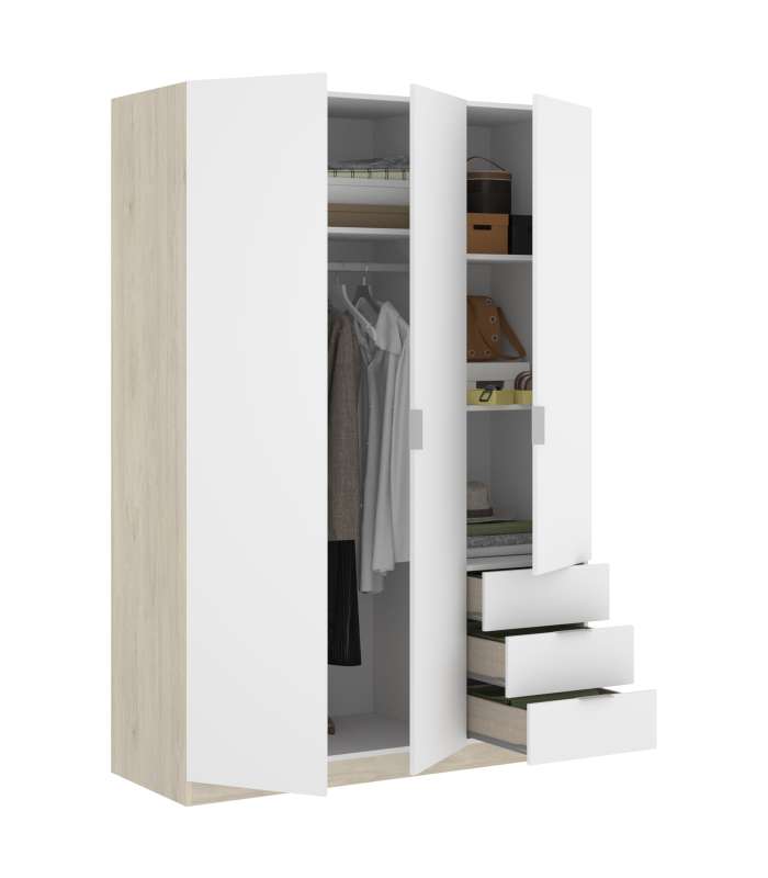 copy of Wardrobe 3 doors 3 folding drawers 121 cm wide