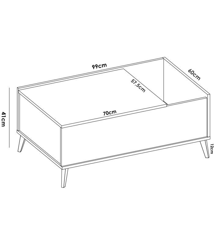 copy of Mesa de centro elevable Cazalilla en natural/grafito 41