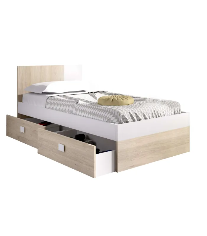 Conjunto juvenil cama 90, mesita, armario y cómoda Duna-4