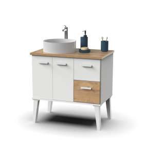 copy of Meuble lavabo Kalma en bois et finition blanche 90