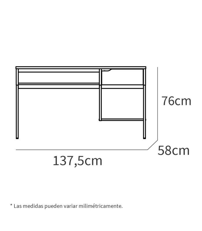 copy of Mesa de escritorio Nolita 74cm (Alto) X 120cm (Ancho) X