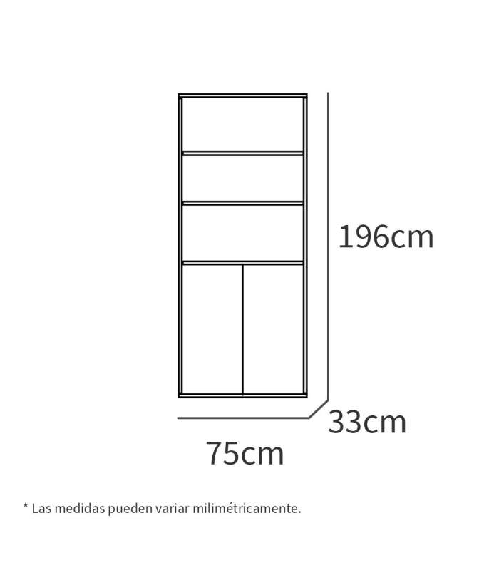 PTARCH Armarios-estanterias Estantería-1 dos puertas acabado