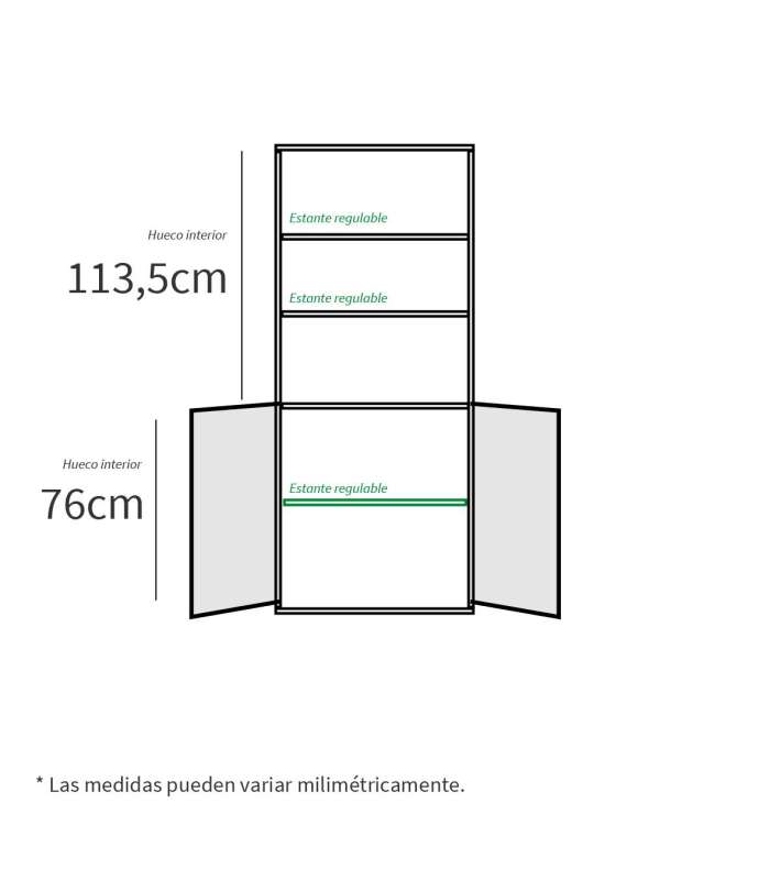 PTARCH Armarios-estanterias Estantería-1 dos puertas acabado