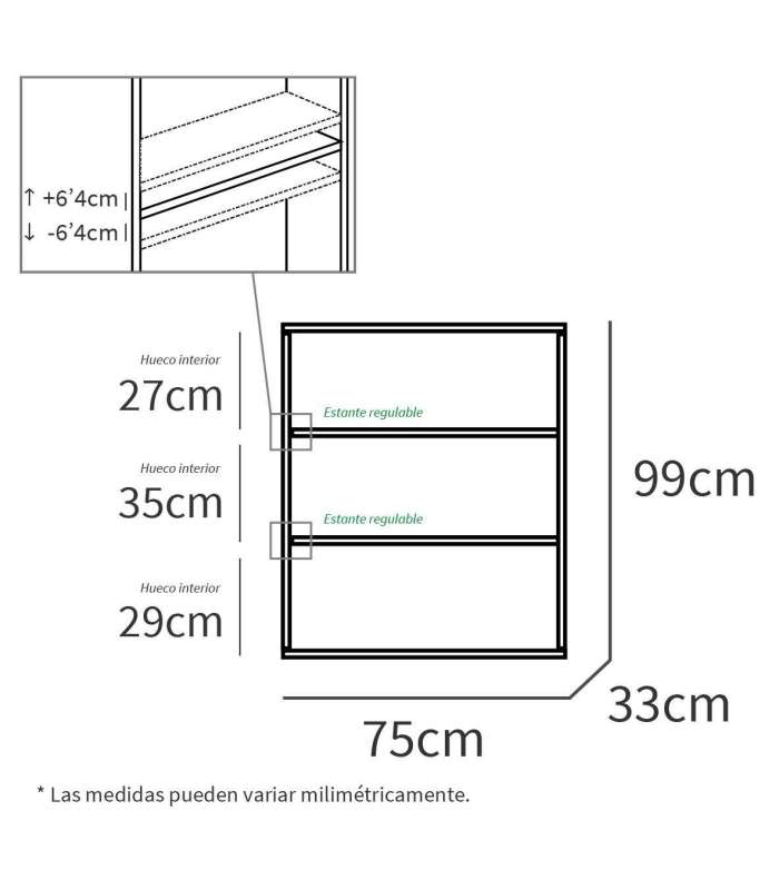 Estantería-4 tres estantes varios colores a elegir 99.5