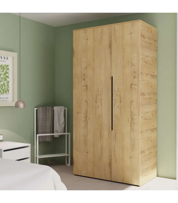 Armario ropero 2 puertas abatibles roble gold