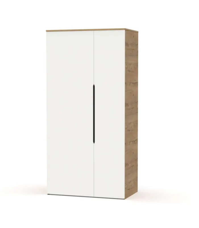 Armario ropero 2 puertas alta densidad roble gold-blanco