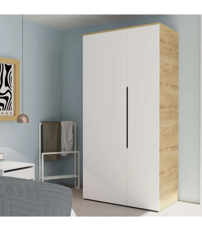 Armario ropero 2 puertas alta densidad roble gold-blanco
