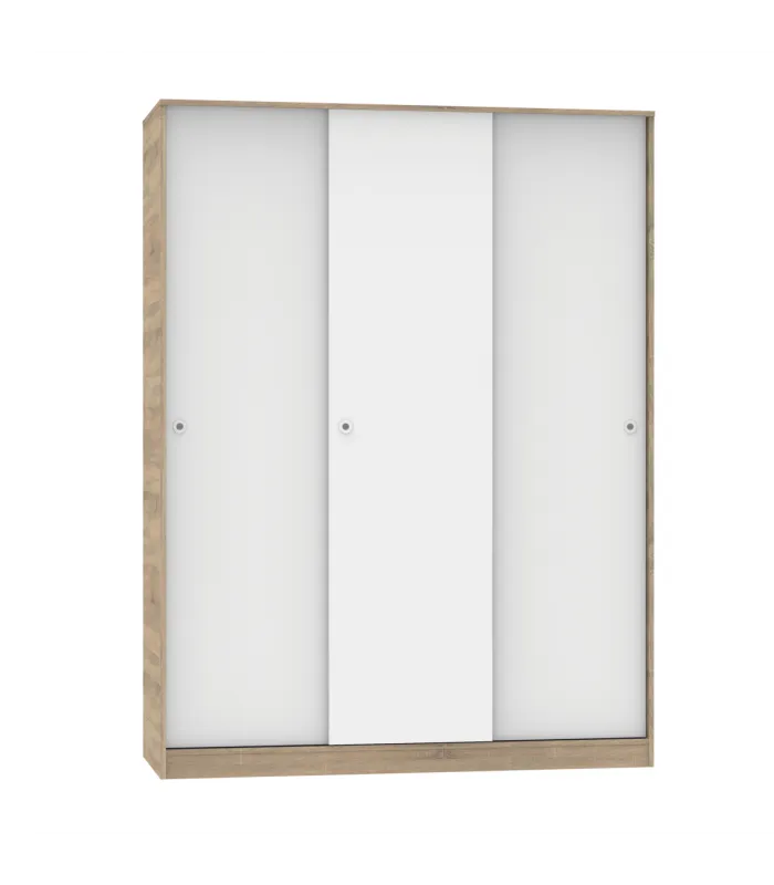 Armario 3 puertas correderas roble cambrian-blanco