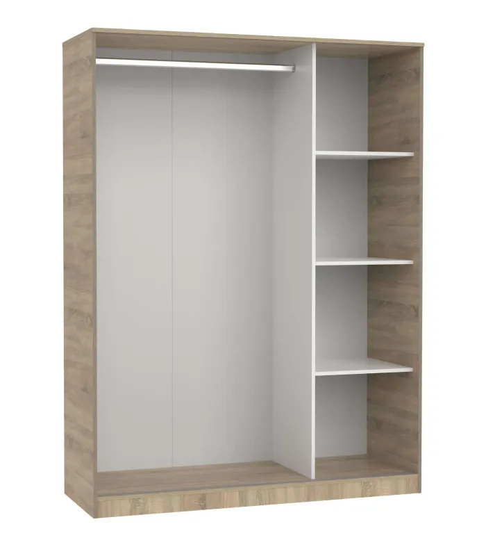 Armario 3 puertas correderas roble cambrian-blanco