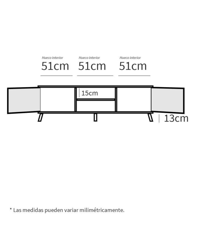 PTARCH Muebles de televisión Mesa television Oslo 2 puertas y 2