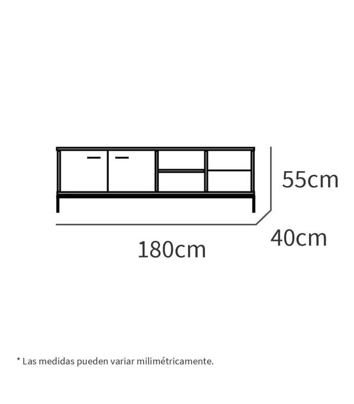 PTARCH Mobiliário televisivo Mesa de televisão Oslo 2 portas e