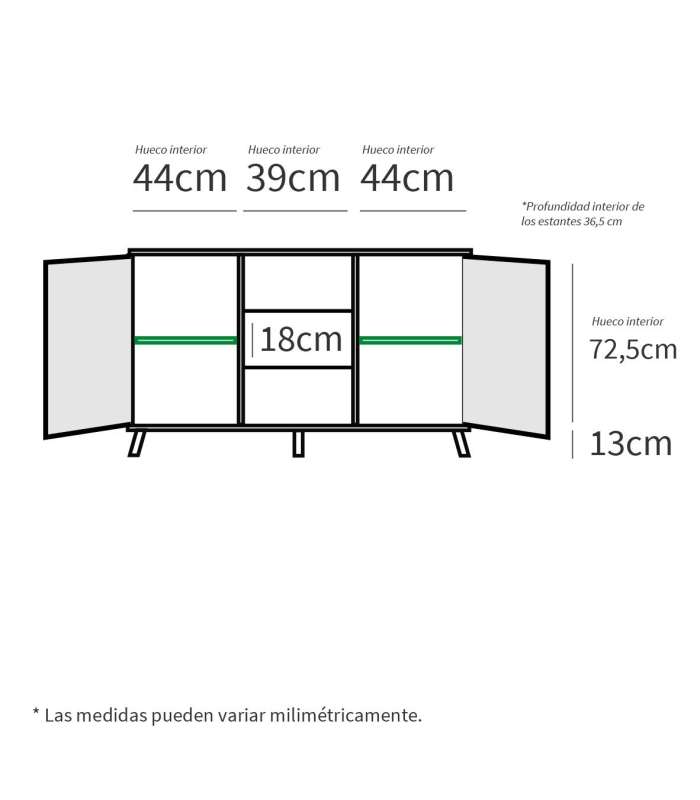 copy of Buffet Oslo en finition chêne naturel 90 cm(hauteur)140