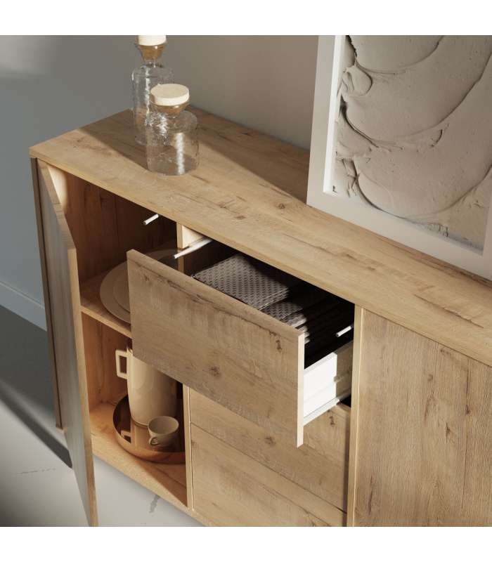 copy of Buffet Oslo en finition chêne naturel 90 cm(hauteur)140