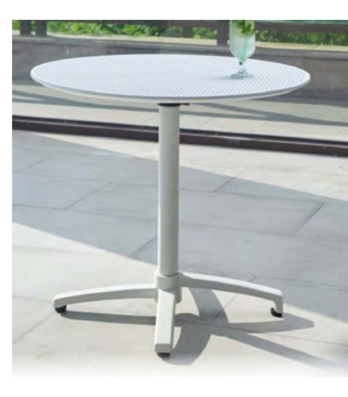 copy of Triana round table glass lid and chrome legs of 110 cm.