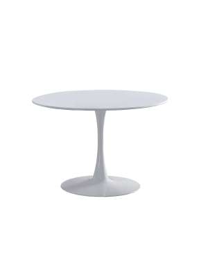 Mesa de jantar redonda Gina, laca branca, 110 cm