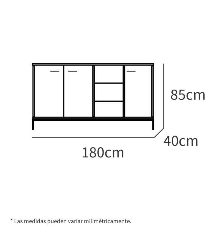 PTARCH Aparadores Aparador París 3 puertas y 3 cajones en