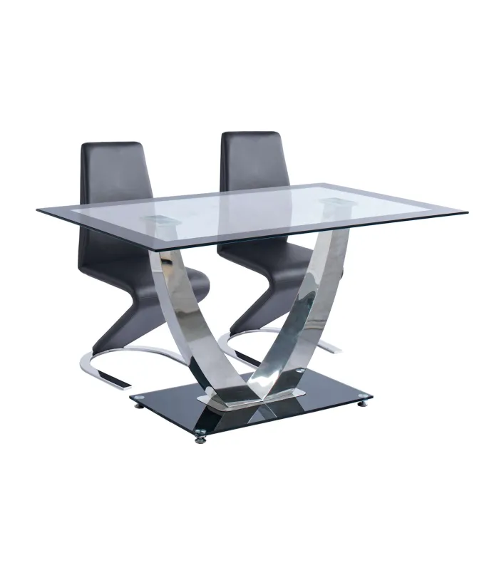 Pack de 2 sillas Qatar en simil piel negro