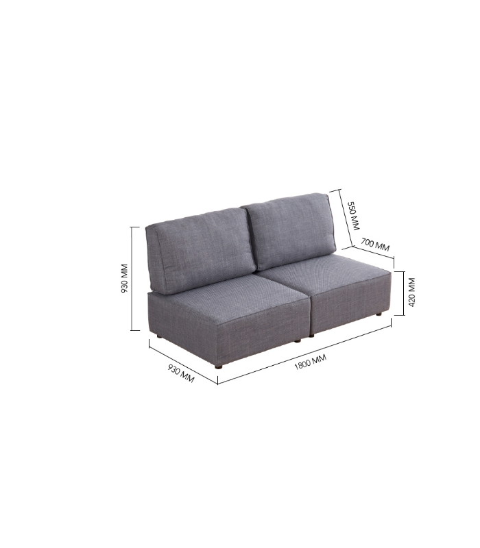 ADEC Sofas Sofá modular sin brazos 2 plazas MOU tapizado en